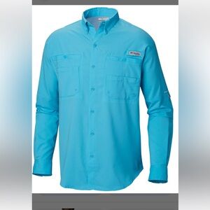 Columbia Men's Bright Blue quick dry fishing shirt